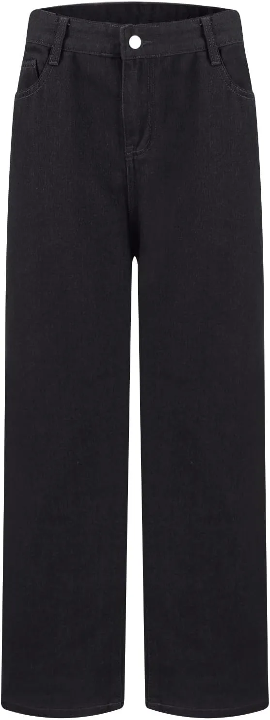 Casual Womens Jeans, Trendy Straight Leg Soft Lightweight Chic Womens Trousers