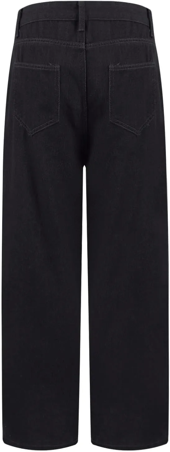 Casual Womens Jeans, Trendy Straight Leg Soft Lightweight Chic Womens Trousers