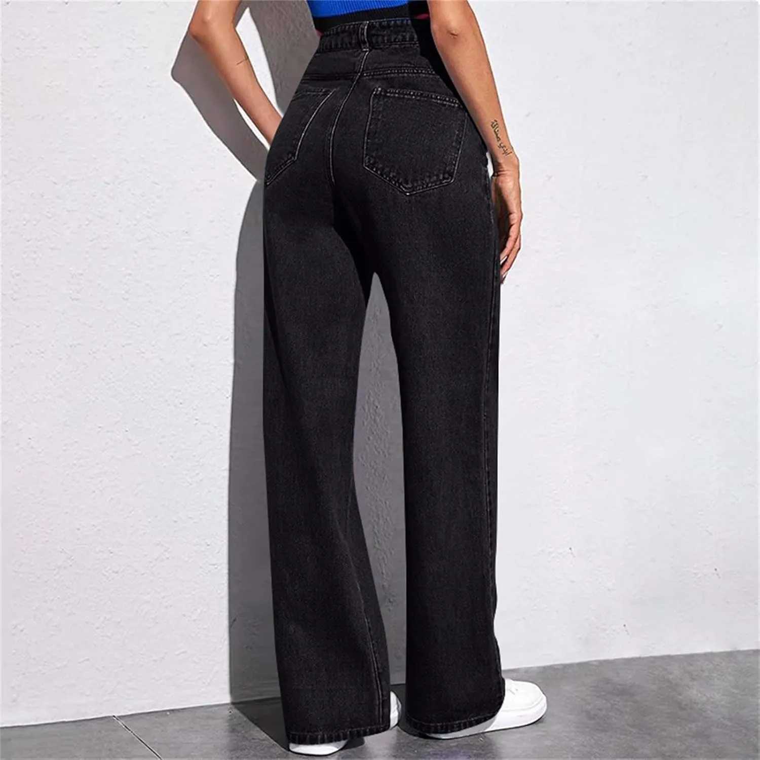 Casual Womens Jeans, Trendy Straight Leg Soft Lightweight Chic Womens Trousers