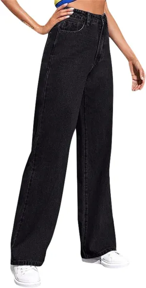 Casual Womens Jeans, Trendy Straight Leg Soft Lightweight Chic Womens Trousers