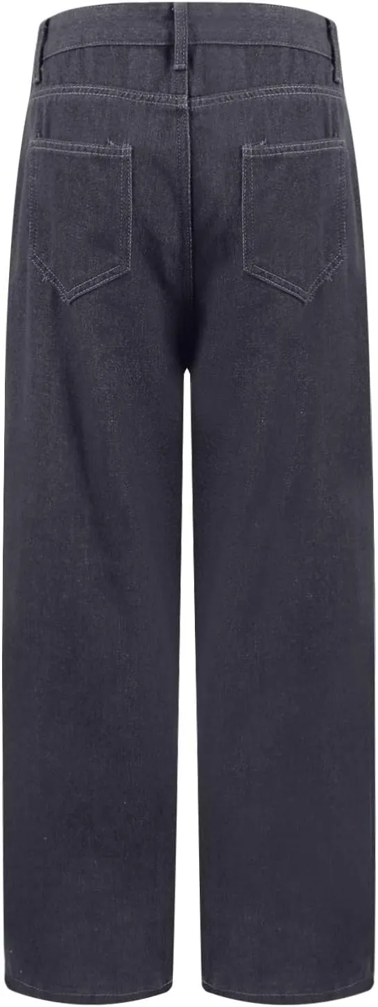 Casual Womens Jeans, Trendy Straight Leg Soft Lightweight Chic Womens Trousers