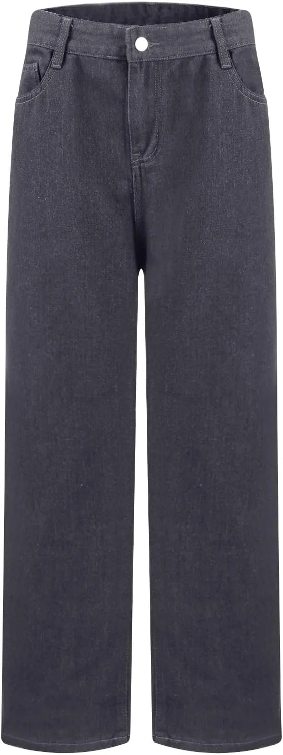 Casual Womens Jeans, Trendy Straight Leg Soft Lightweight Chic Womens Trousers