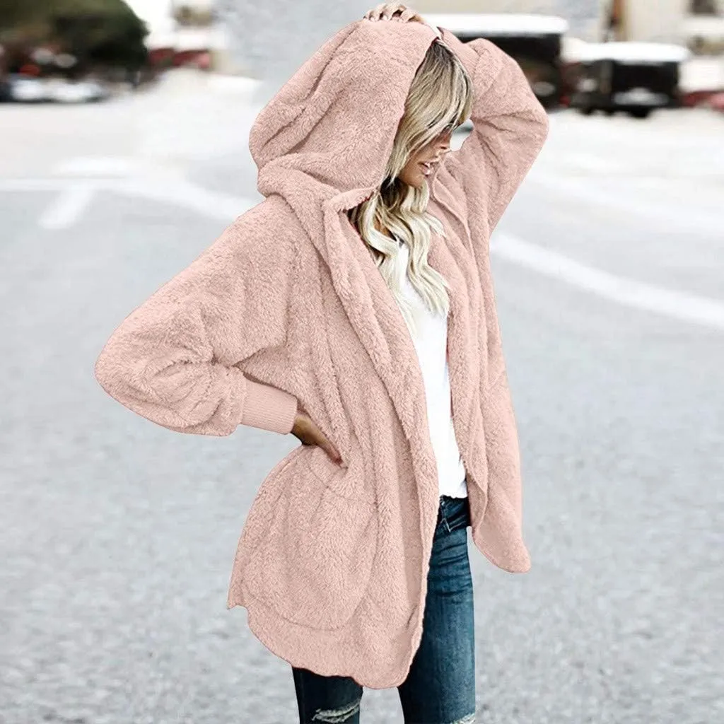 Ceboyel Womens Fleece Winter Coat Sherpa Hooded Jackets Fluffy Hoodie Trendy Warm Loungewear Clothes 2023