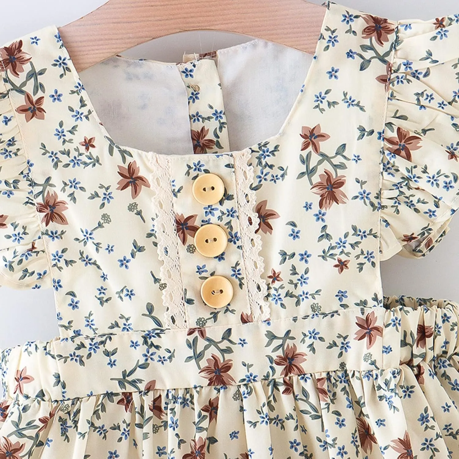 Colorful Childhood Baby Girls Dress Toddler Girls Flare Lace Trim Princess Party Dress