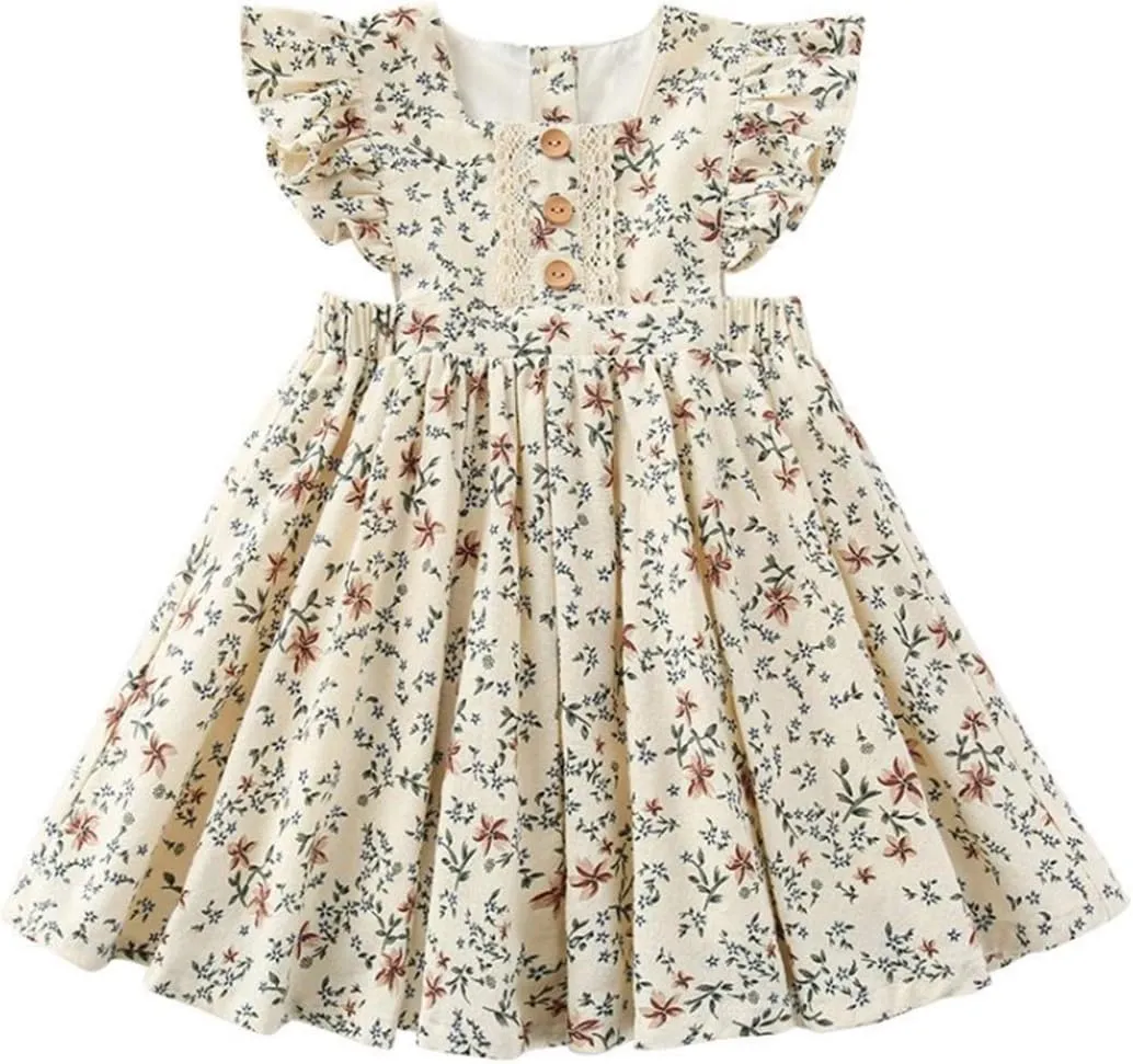 Colorful Childhood Baby Girls Dress Toddler Girls Flare Lace Trim Princess Party Dress
