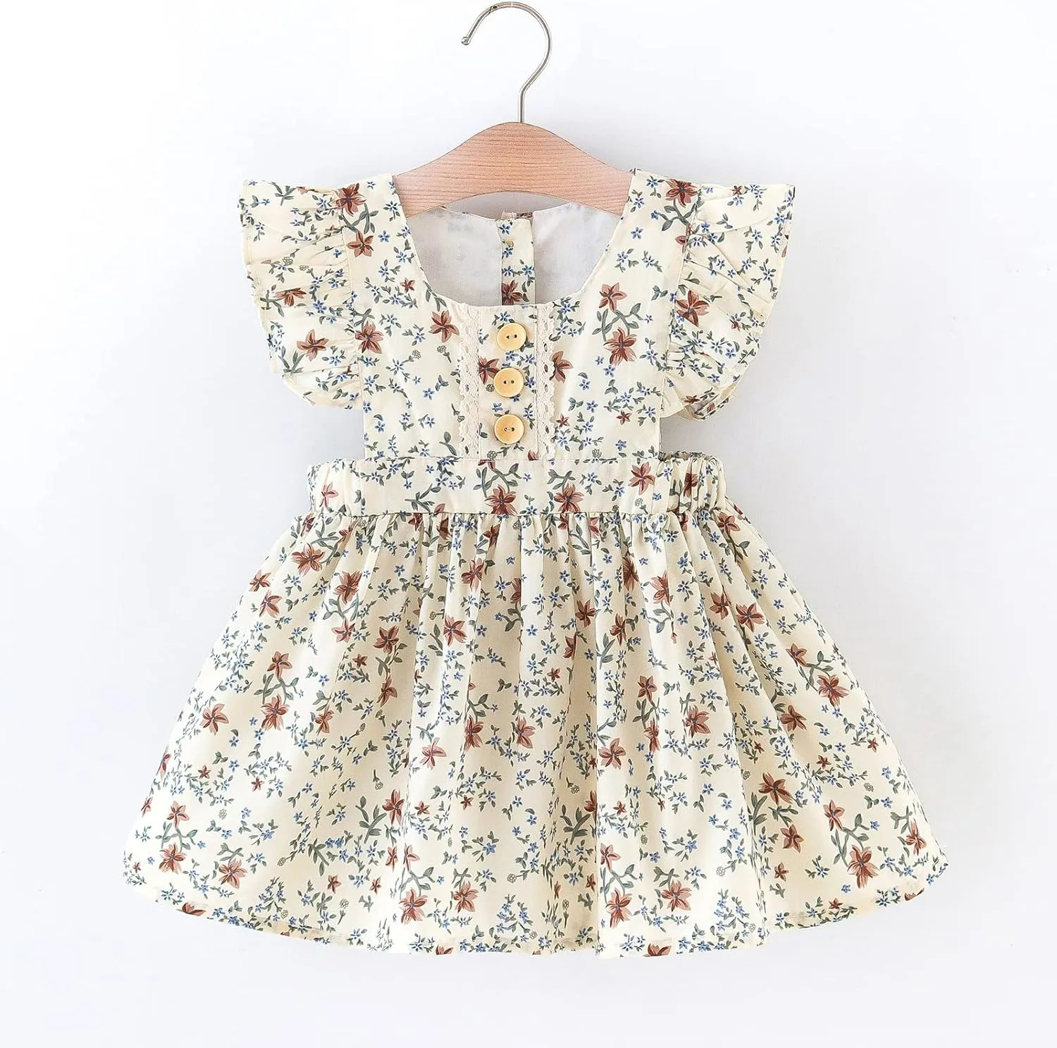 Colorful Childhood Baby Girls Dress Toddler Girls Flare Lace Trim Princess Party Dress