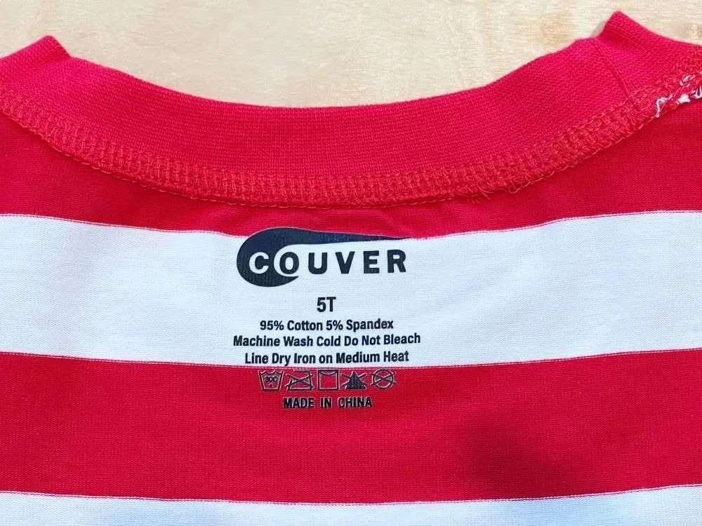 COUVER Infant Toddler Soft Cotton Crew Neck Long Sleeve Tee Shirt