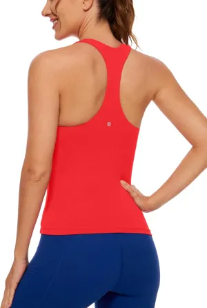 CRZ YOGA Butterluxe Workout Tank Tops for Women Built in Shelf Bras Padded - Racerback Athletic Spandex Yoga Camisole