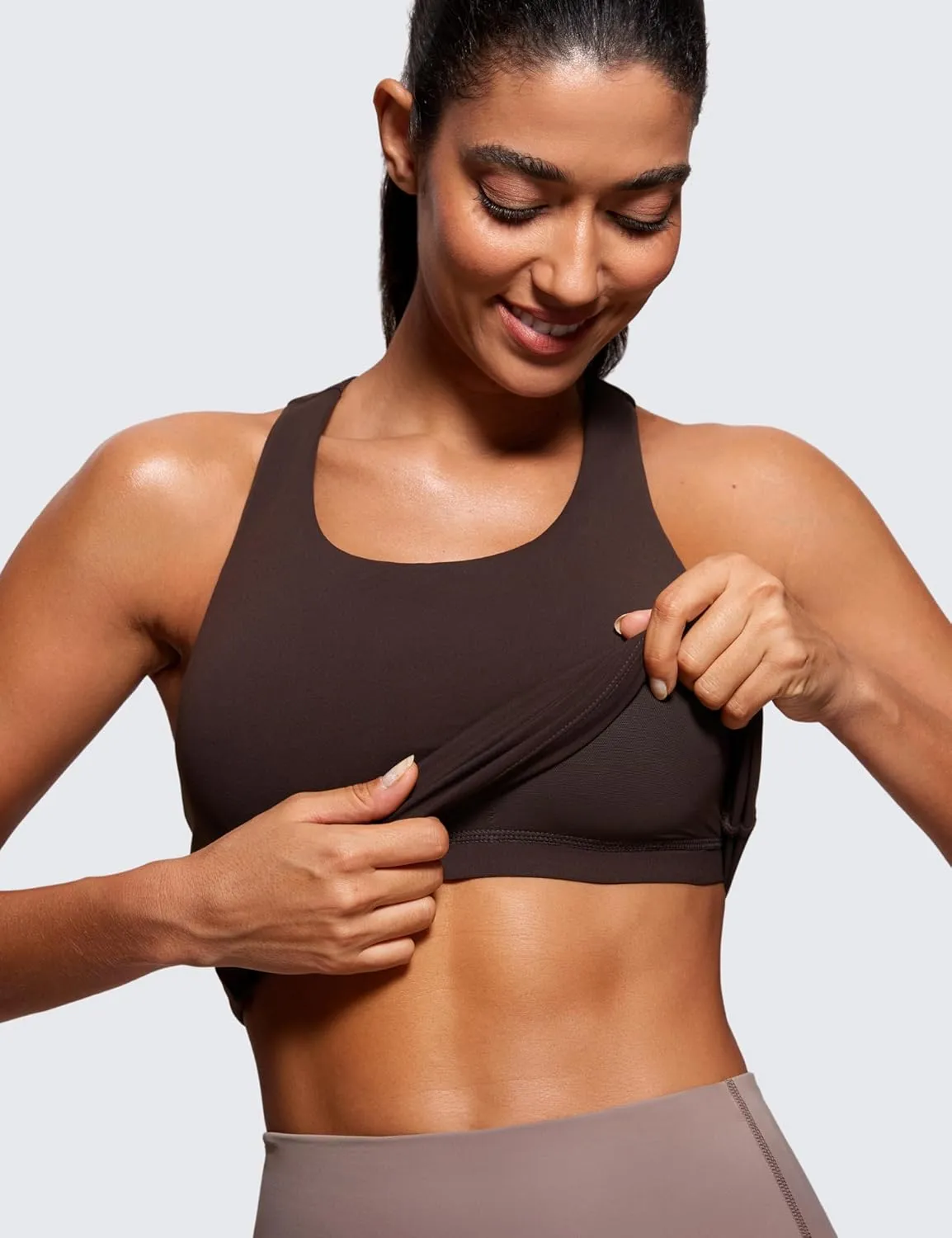 CRZ YOGA Butterluxe Workout Tank Tops for Women Built in Shelf Bras Padded - Racerback Athletic Spandex Yoga Camisole