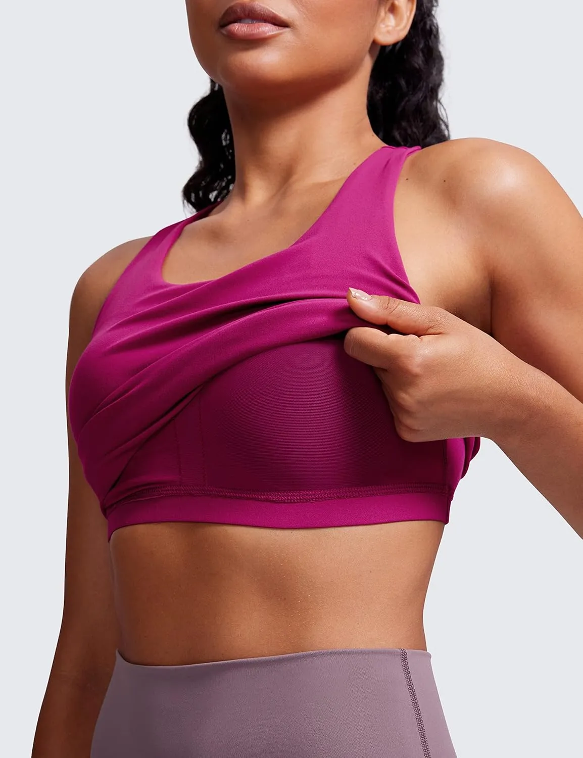 CRZ YOGA Butterluxe Workout Tank Tops for Women Built in Shelf Bras Padded - Racerback Athletic Spandex Yoga Camisole