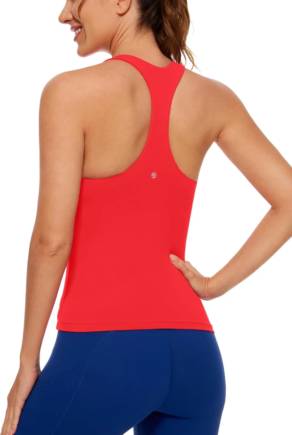 CRZ YOGA Butterluxe Workout Tank Tops for Women Built in Shelf Bras Padded - Racerback Athletic Spandex Yoga Camisole