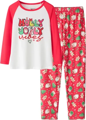 CYCHELRY Tie Dye Mermaid Sloth Christmas Halloween Pajamas for Girls Long Sleeve and Pants Nighty PJS 2-piece Set Size 6-16