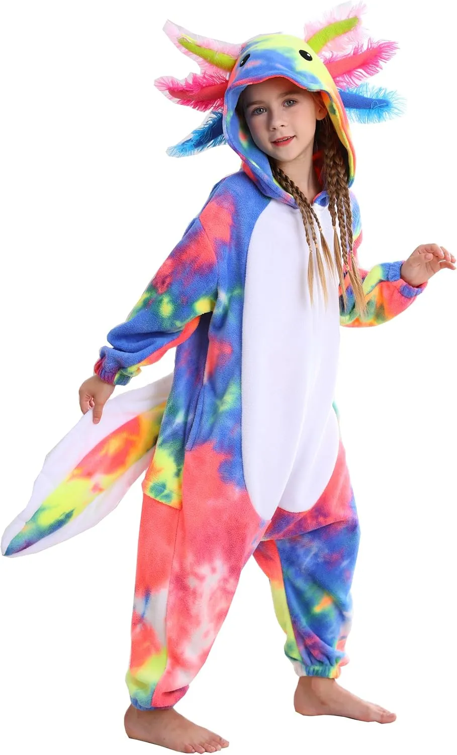 DarkCom Kids Animal Onesie,Women and Mens Cosplay Axolotl Onesie Halloween Costume Christmas Pajamas Sleepwear