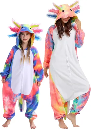 DarkCom Kids Animal Onesie,Women and Mens Cosplay Axolotl Onesie Halloween Costume Christmas Pajamas Sleepwear