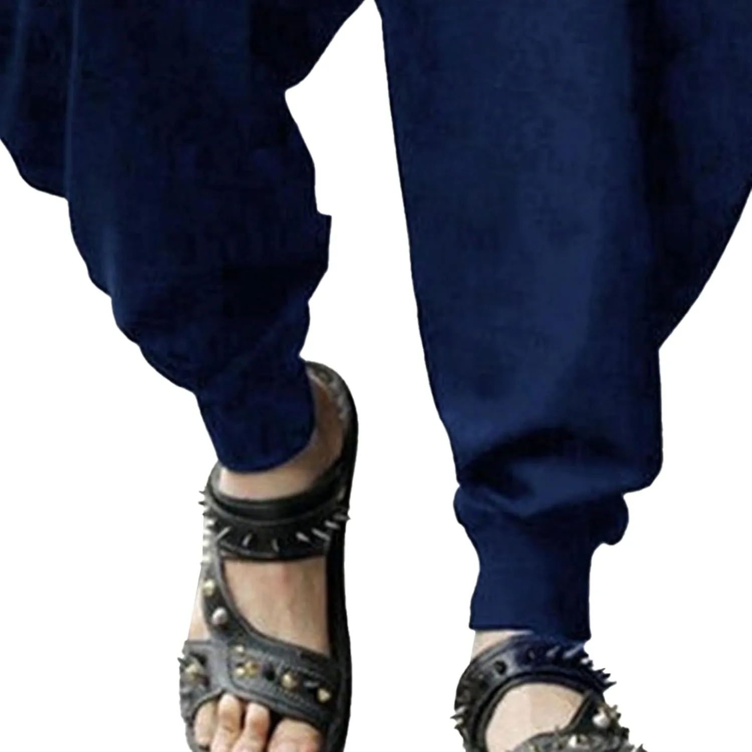 DGHM-JLMY Men's Harem Pants Retro Medieval Baggy Pants Loose Stretchy Elastic Waist Casual Trousers Fashion Slacks