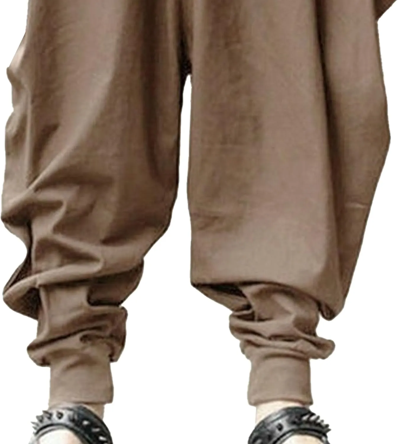 DGHM-JLMY Men's Harem Pants Retro Medieval Baggy Pants Loose Stretchy Elastic Waist Casual Trousers Fashion Slacks