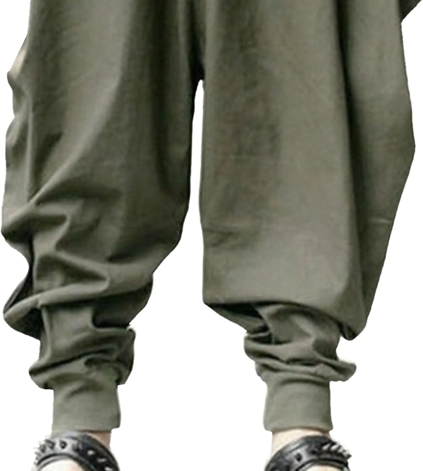 DGHM-JLMY Men's Harem Pants Retro Medieval Baggy Pants Loose Stretchy Elastic Waist Casual Trousers Fashion Slacks