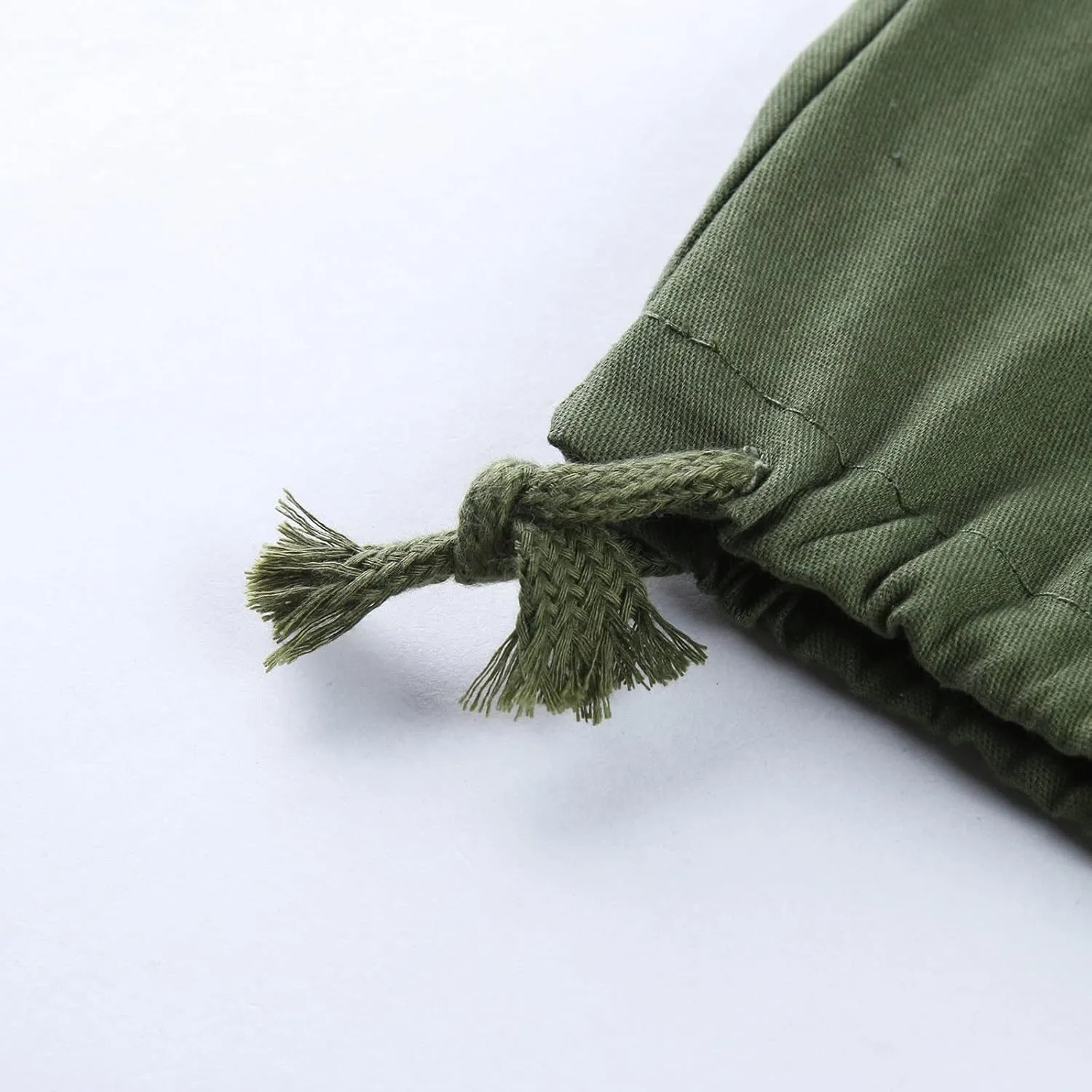 Elastic Waist Cargo Pants for Men Relaxed Fit Tactical Hiking Pants Casual Work Trousers Drawstring Travel Pants