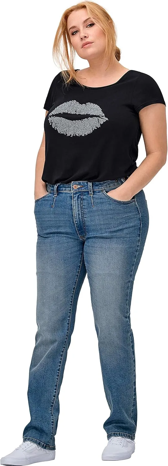ellos Women's Plus Size Straight Stretch Jeans