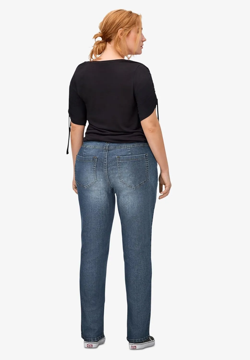 ellos Women's Plus Size Straight Stretch Jeans