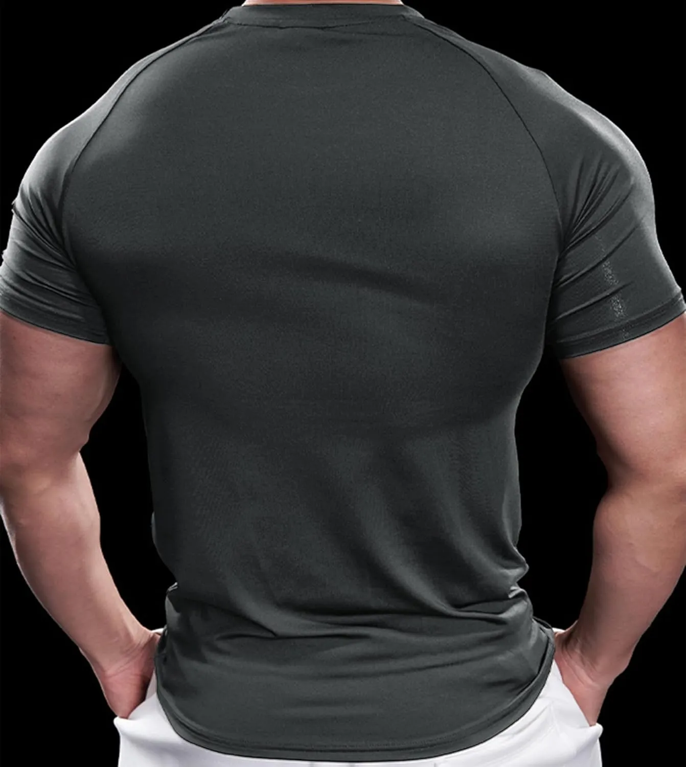 Fioboc Compression Shirts PerformancePro Active Crew Neck Tee Moisture Wicking Quick Dry Gym Running Shirts S-4XL