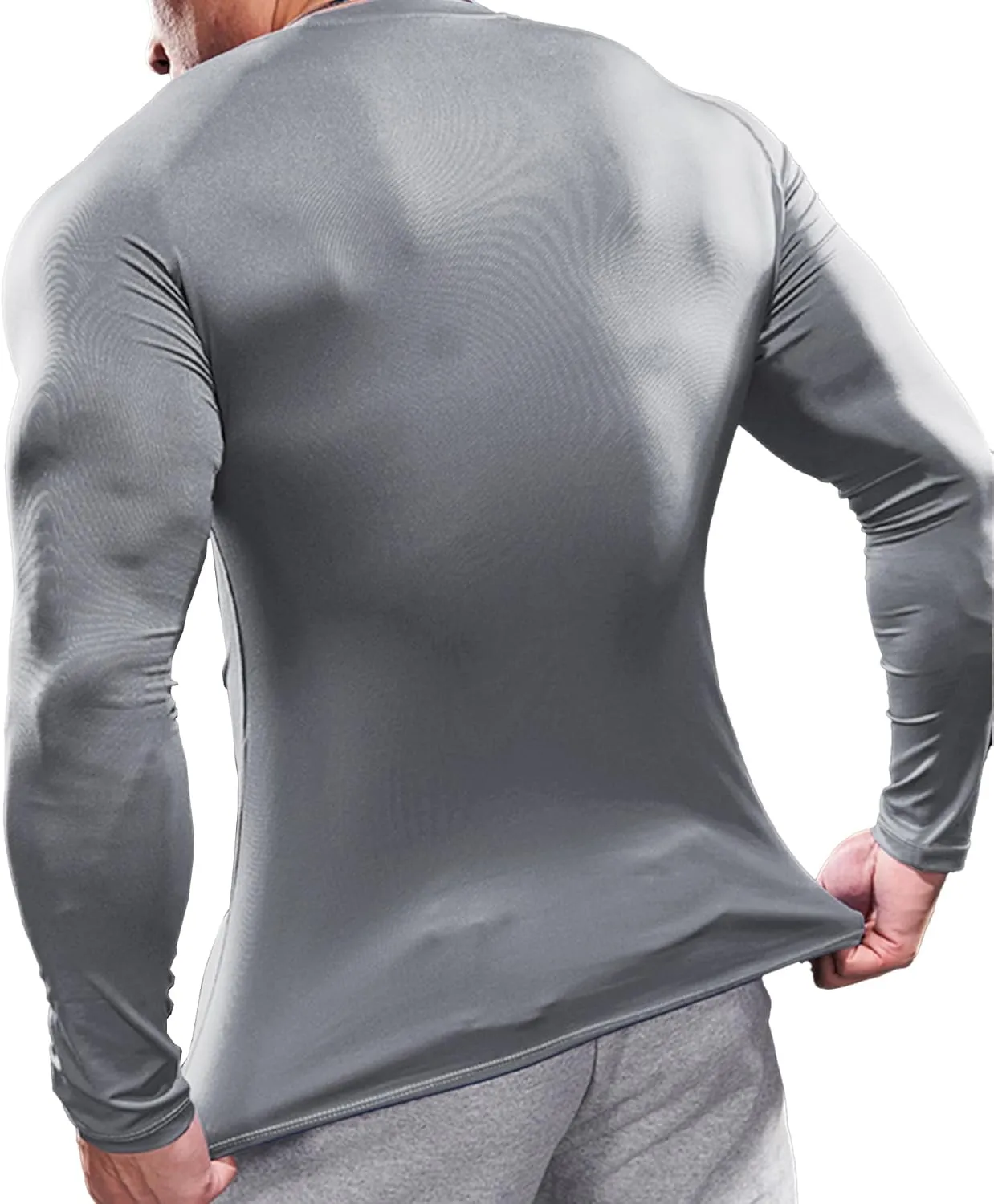 Fioboc Compression Shirts PerformancePro Active Crew Neck Tee Moisture Wicking Quick Dry Gym Running Shirts S-4XL