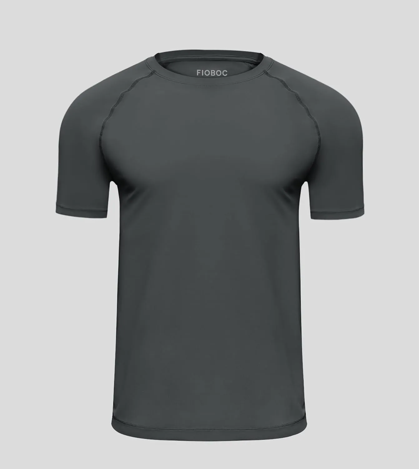 Fioboc Compression Shirts PerformancePro Active Crew Neck Tee Moisture Wicking Quick Dry Gym Running Shirts S-4XL