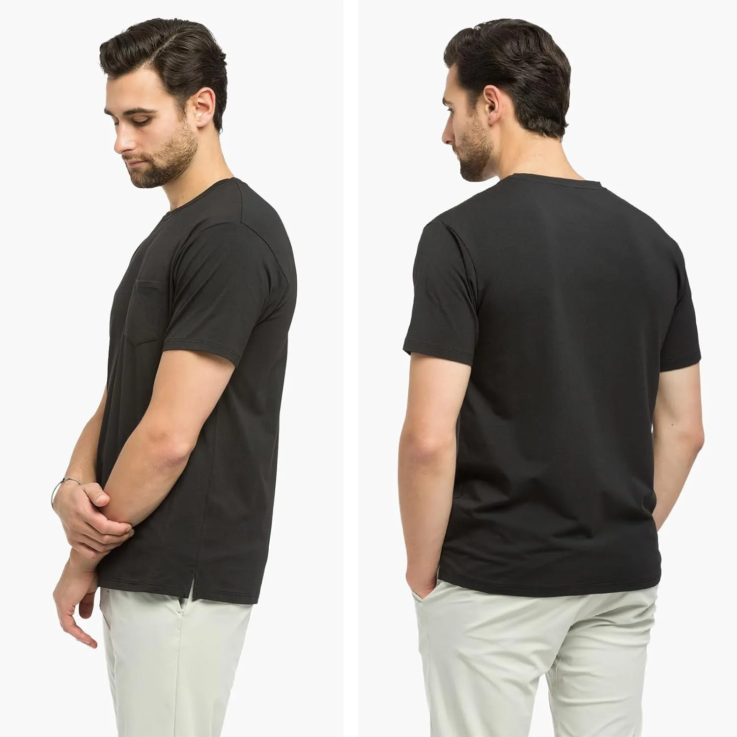 Fishers Finery Men's Soft Cotton Modal Crew Neck Pocket Tee