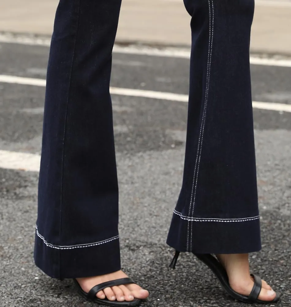 Flare Jeans for Women, Women's High Waist Stretch Bell Bottom Jeans Black Flare Bootcut Denim Jeans Pants
