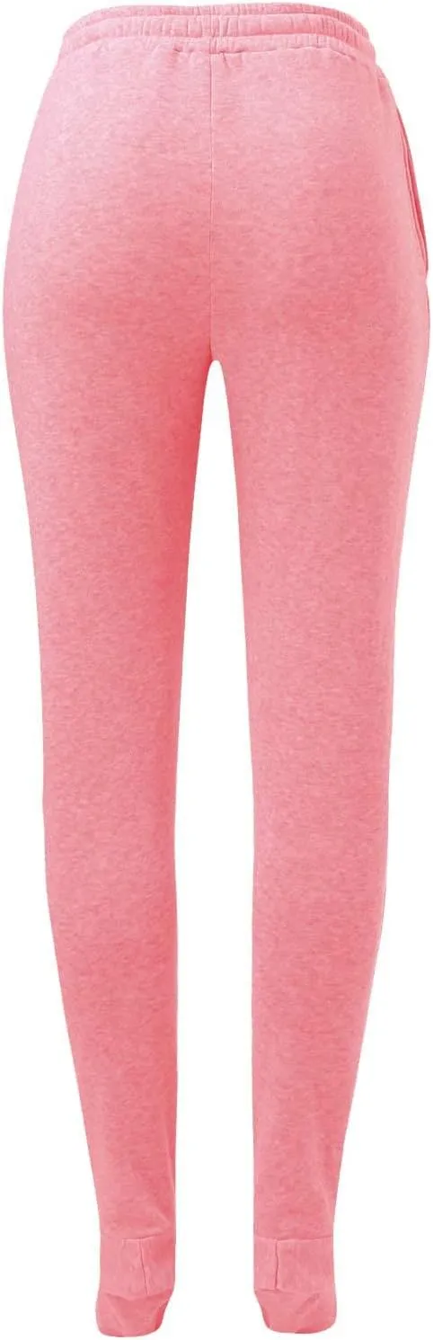 Fleece Lined Pajamas Pants for Women Soft Thermal Elastic Waist Joggers Sweatpant Baggy Loungewear Trousers with Feet