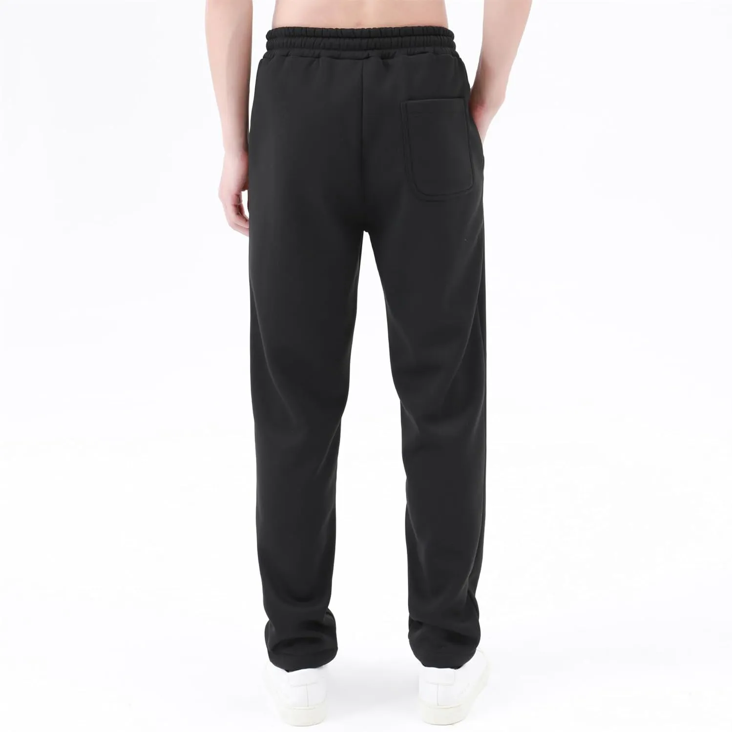 Fleece Lined Sweatpants Men Thick Winter Pants Straight Leg Slacks Outdoor Cozy Trousers Thermal Loungewear Casual