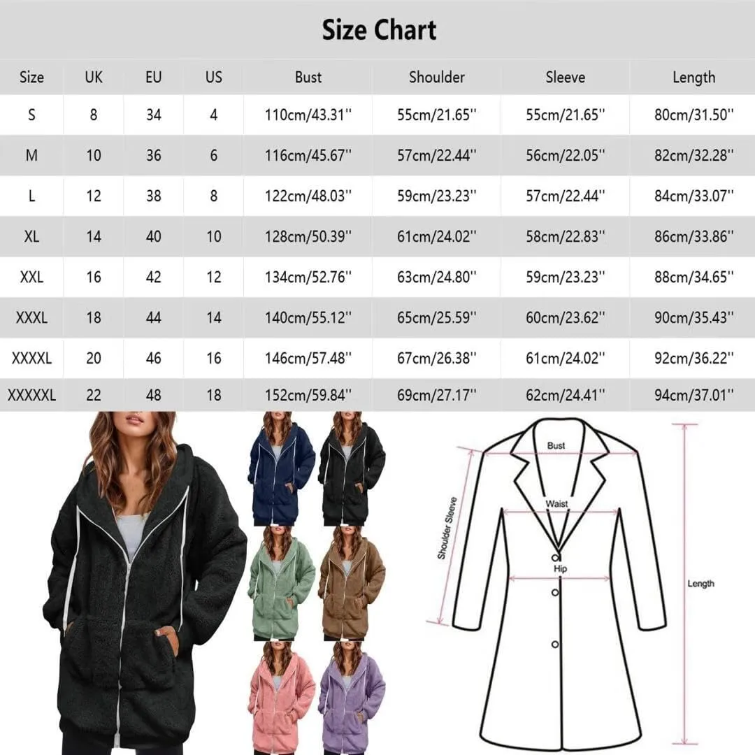 FMCHICO Fleece Coat for Women,Women's Oversized Zip Up Hooded Jacket Winter Plus Size Sherpa Coat