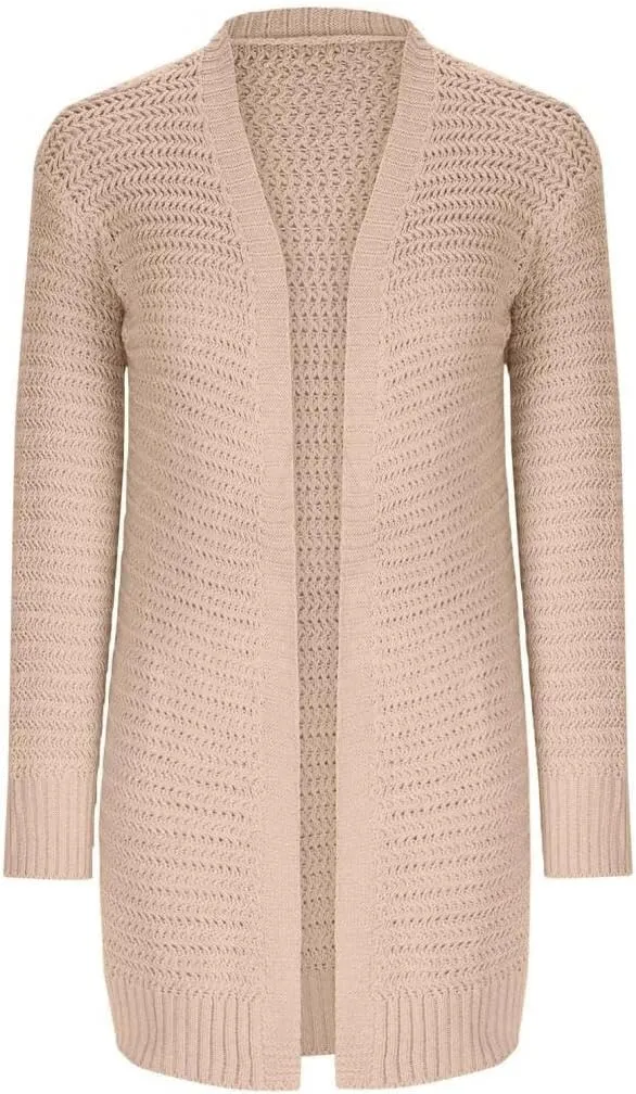 FMCHICO Women's 2024 Fall Long Batwing Sleeve Open Front Chunky Knit Cardigan Sweater