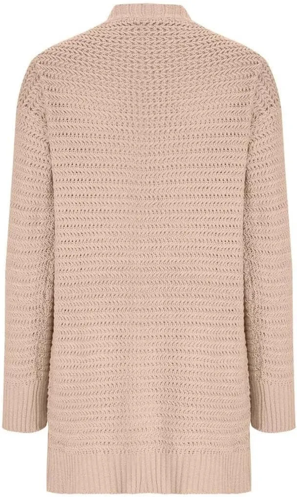 FMCHICO Women's 2024 Fall Long Batwing Sleeve Open Front Chunky Knit Cardigan Sweater