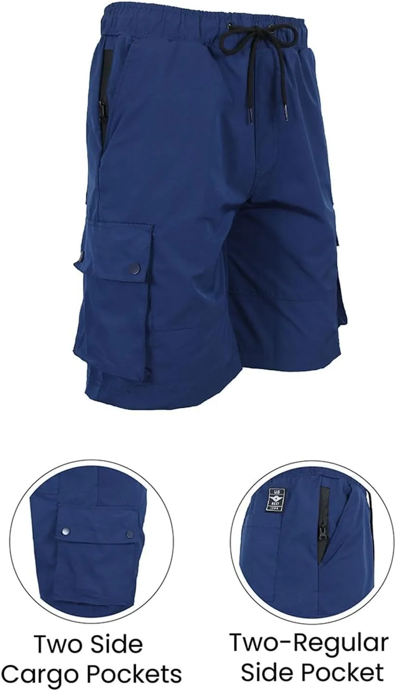 Galaxy by Harvic Men's Moisture Wicking Performance Quick Dry Cargo Shorts