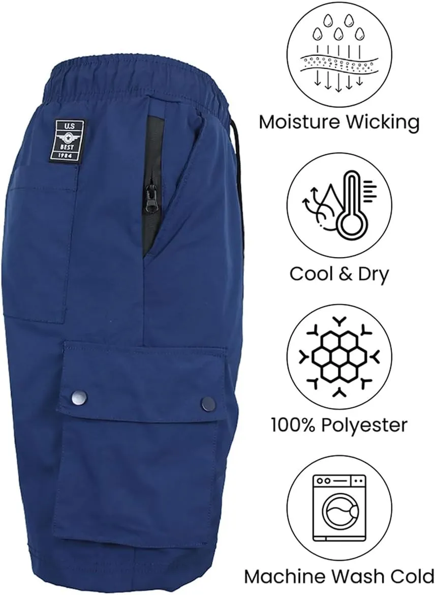 Galaxy by Harvic Men's Moisture Wicking Performance Quick Dry Cargo Shorts