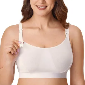 Gratlin Women's Plus Size Nursing Bra Sports Maternity Support Cotton Breastfeeding Bras