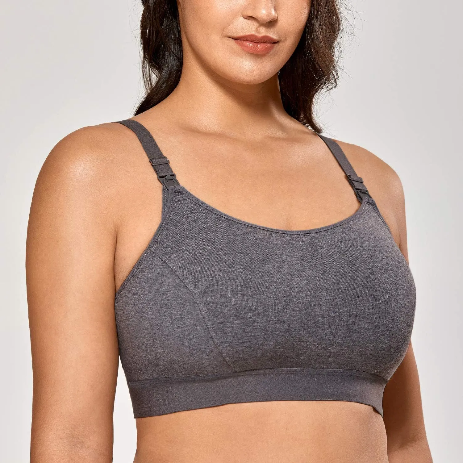 Gratlin Women's Plus Size Nursing Bra Sports Maternity Support Cotton Breastfeeding Bras