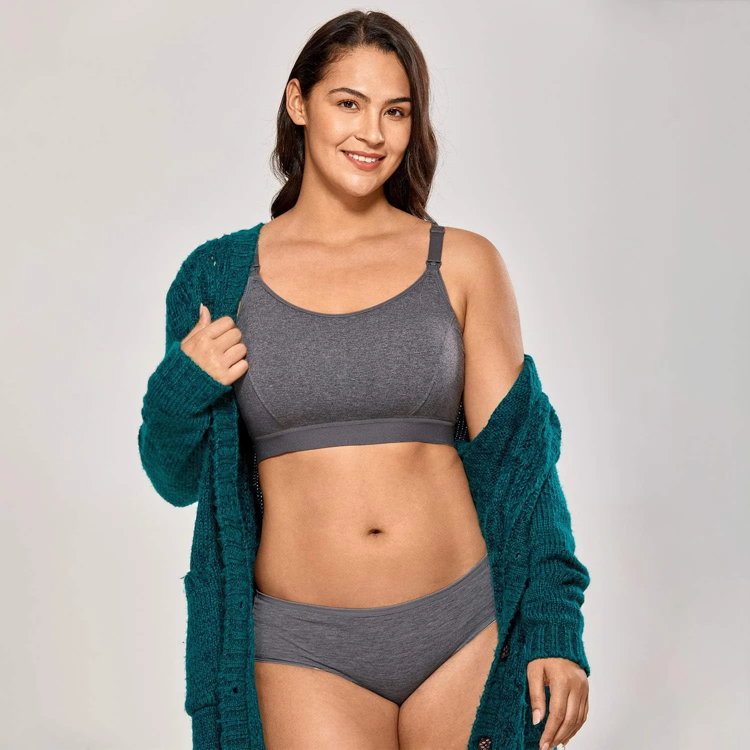 Gratlin Women's Plus Size Nursing Bra Sports Maternity Support Cotton Breastfeeding Bras