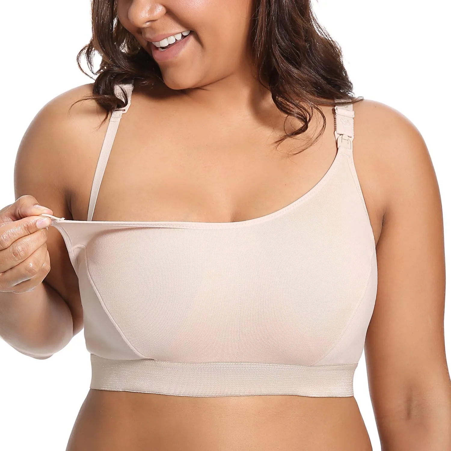 Gratlin Women's Plus Size Nursing Bra Sports Maternity Support Cotton Breastfeeding Bras