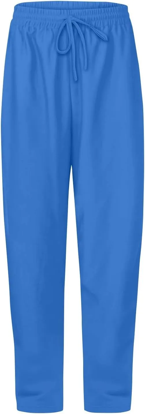 high Waisted Pants for Women Elastic Waist Straight Leg Sweatpants Pockets Solid Drawstring Comfy Loungewear Clothing