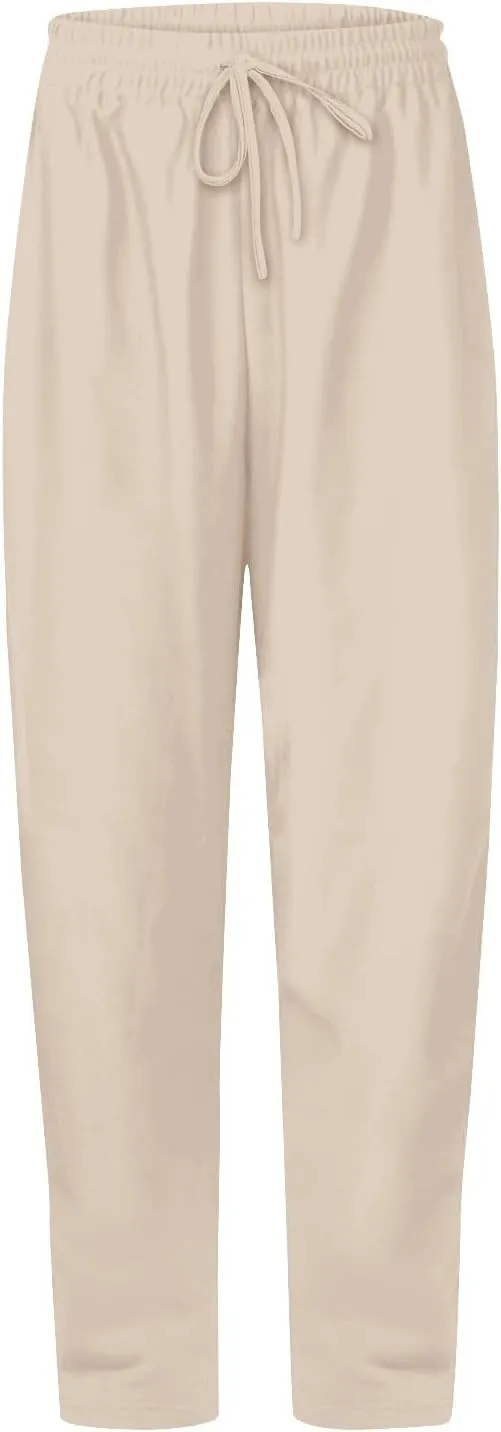 high Waisted Pants for Women Elastic Waist Straight Leg Sweatpants Pockets Solid Drawstring Comfy Loungewear Clothing