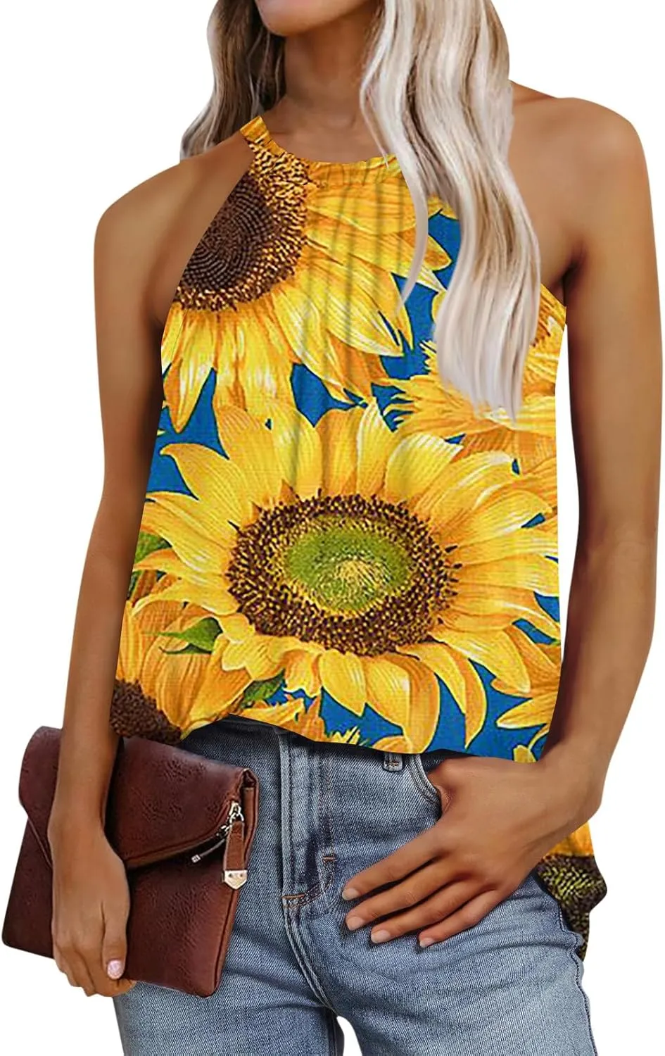HTHLVMD Fashion Summer Plus Size Blouse for Women Loungewear Sleeveless Crewneck Camisole Women Sexy Casual Camisole