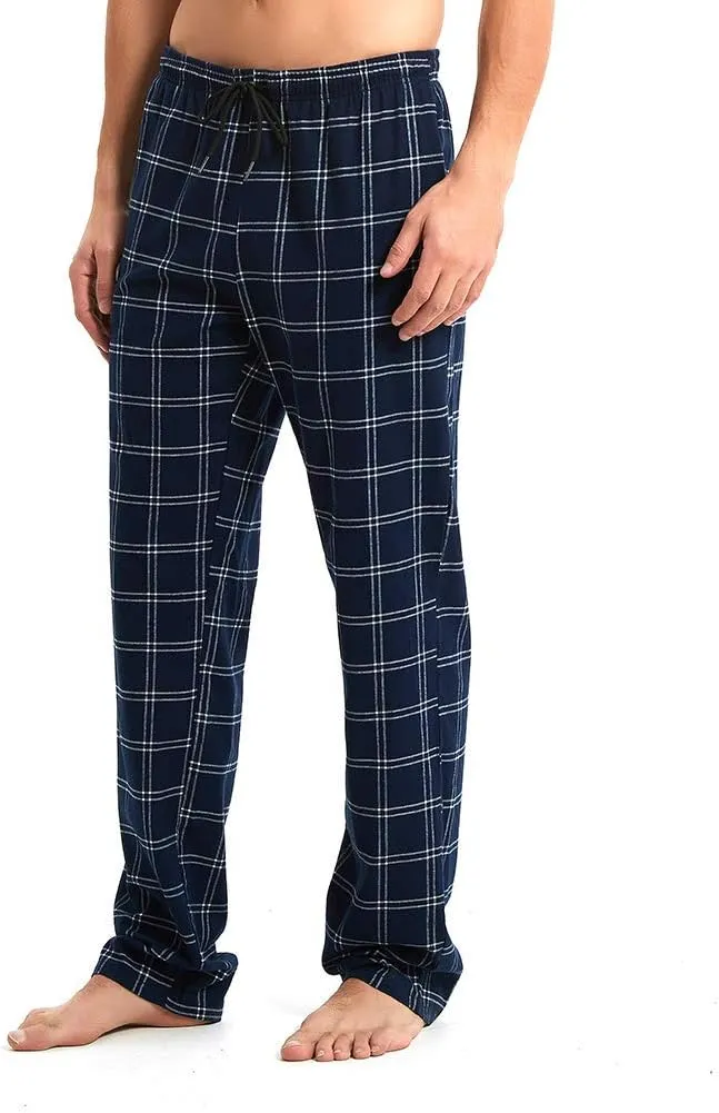 Idtswch Mens Tall Pajama Pants 30/32/34/36/38 Long Inseam Plaid Lounge Pants Sleepwear Pajama Bottoms 100% Cotton