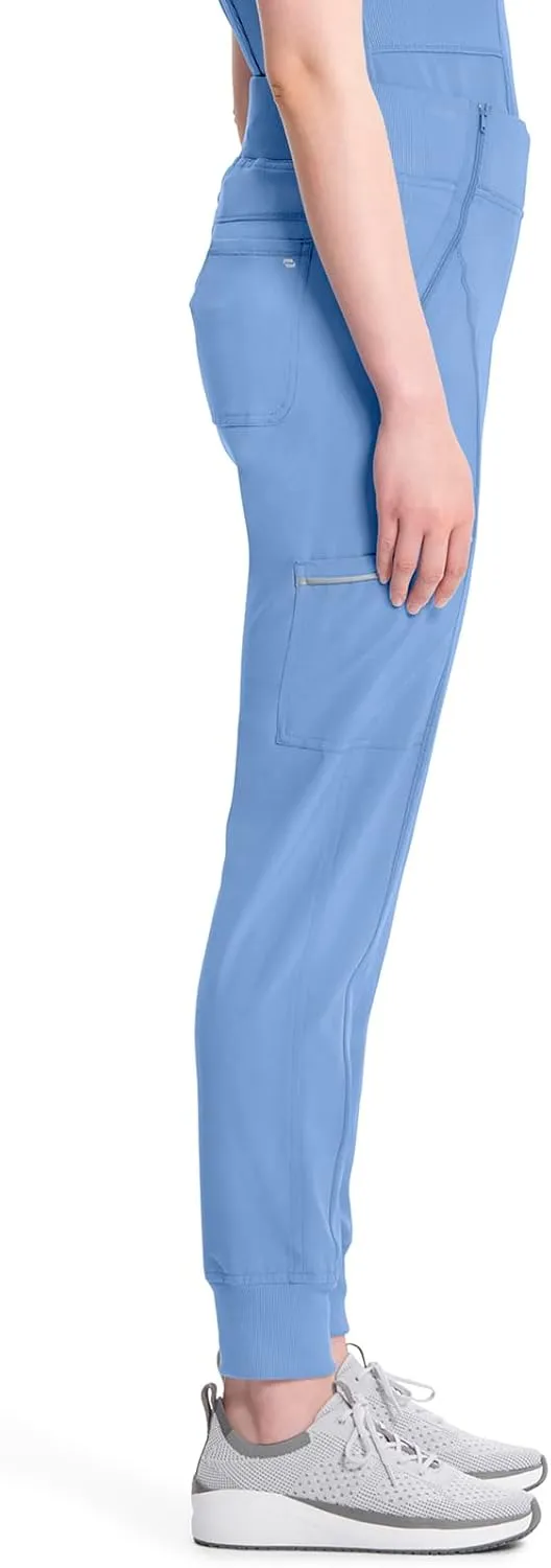 Infinity Women's Scrub Jogger Pants Mid Rise Bottoms with 5 Pockets, Moisture Wicking & 360° Stretch Fabric - CK110A