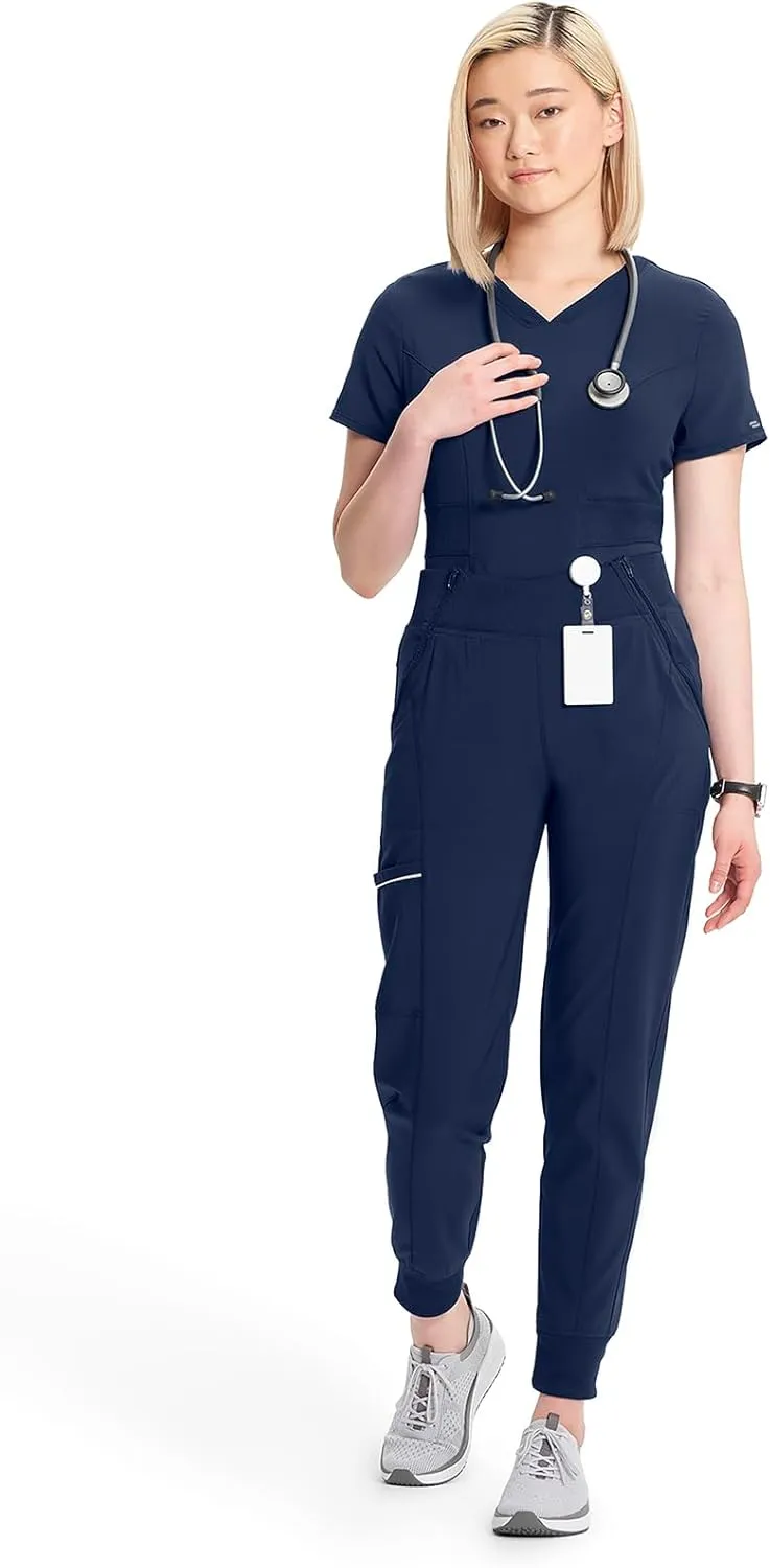 Infinity Women's Scrub Jogger Pants Mid Rise Bottoms with 5 Pockets, Moisture Wicking & 360° Stretch Fabric - CK110A