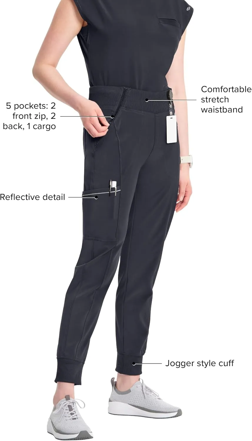Infinity Women's Scrub Jogger Pants Mid Rise Bottoms with 5 Pockets, Moisture Wicking & 360° Stretch Fabric - CK110A