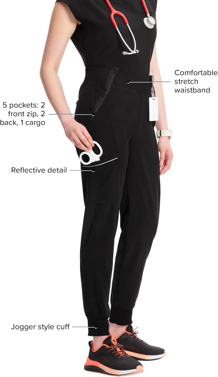 Infinity Women's Scrub Jogger Pants Mid Rise Bottoms with 5 Pockets, Moisture Wicking & 360° Stretch Fabric - CK110A