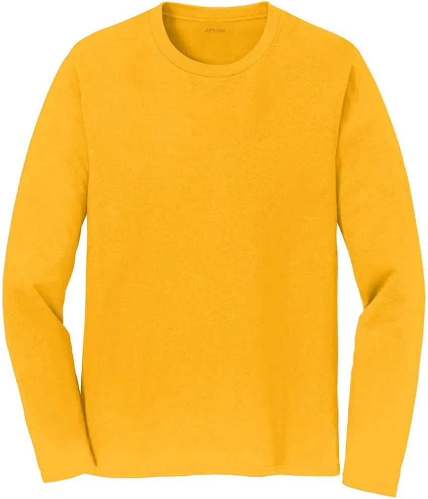 Joe's USA Mens Soft Cotton Long Sleeve Lightweight T-Shirts Sizes S-6XL