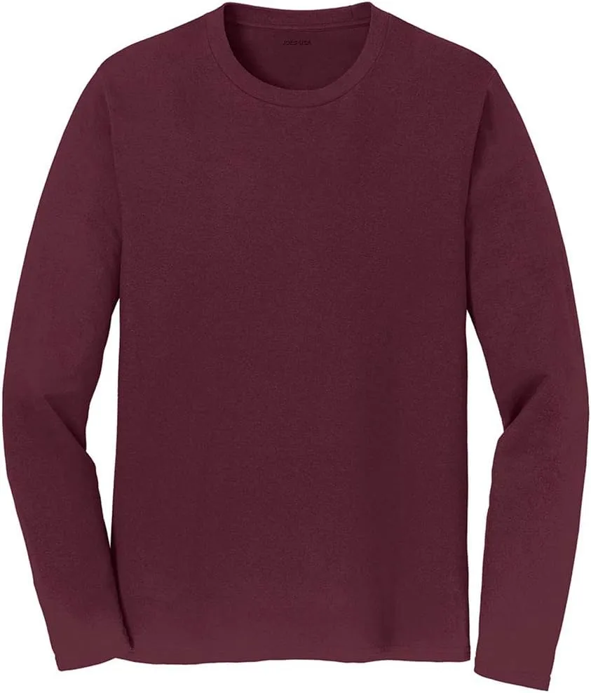 Joe's USA Mens Soft Cotton Long Sleeve Lightweight T-Shirts Sizes S-6XL